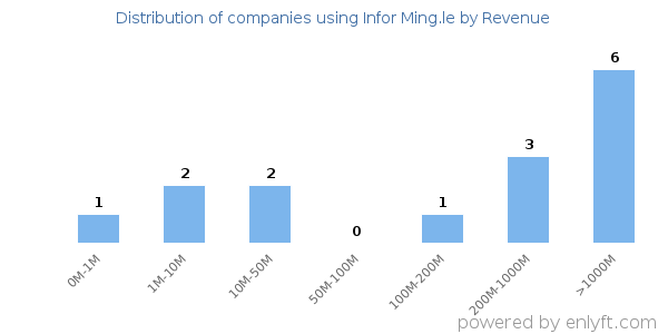 Infor Ming.le clients - distribution by company revenue