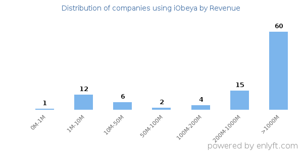 iObeya clients - distribution by company revenue