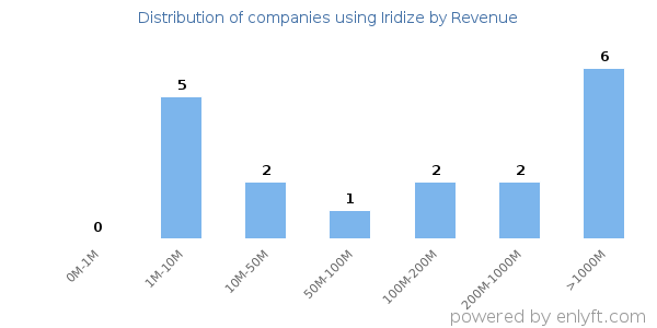 Iridize clients - distribution by company revenue