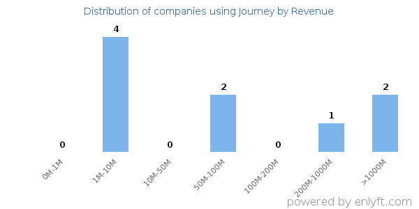 Journey clients - distribution by company revenue