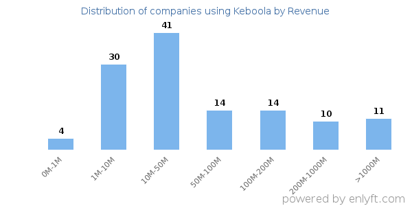 Keboola clients - distribution by company revenue