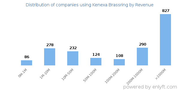 Kenexa Brassring clients - distribution by company revenue