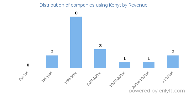 Kenyt clients - distribution by company revenue