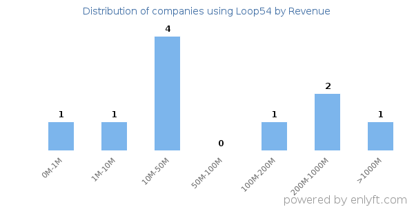 Loop54 clients - distribution by company revenue