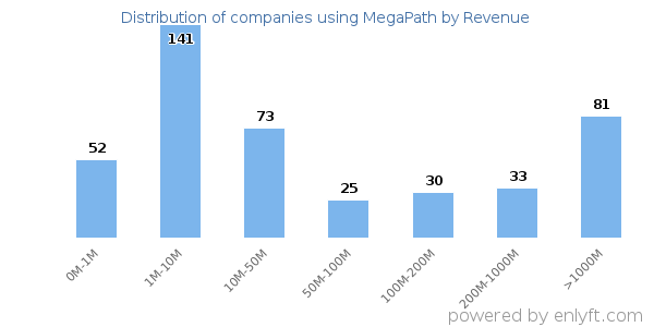 MegaPath clients - distribution by company revenue