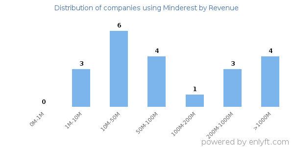 Minderest clients - distribution by company revenue