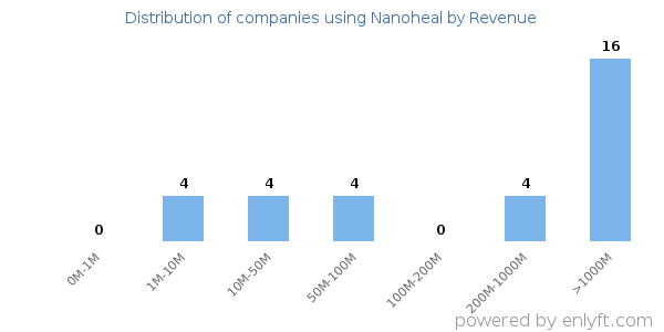 Nanoheal clients - distribution by company revenue