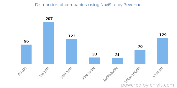 NaviSite clients - distribution by company revenue