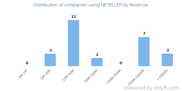 NETELLER clients - distribution by company revenue