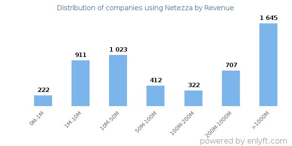 Netezza clients - distribution by company revenue