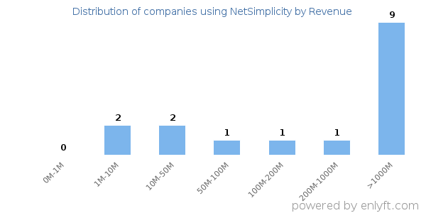 NetSimplicity clients - distribution by company revenue
