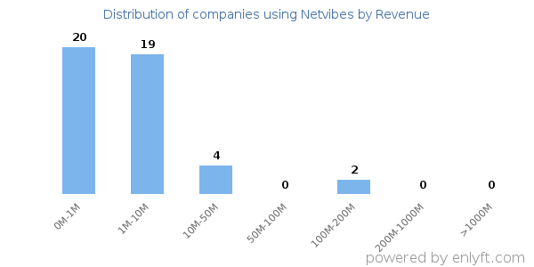 Netvibes clients - distribution by company revenue