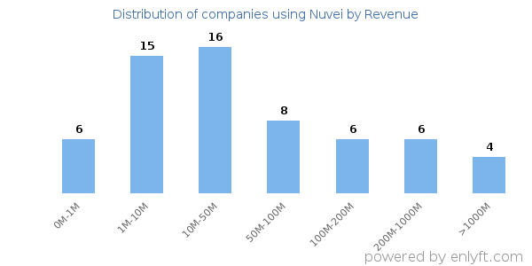 Nuvei clients - distribution by company revenue