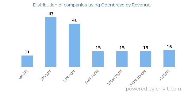 Openbravo clients - distribution by company revenue