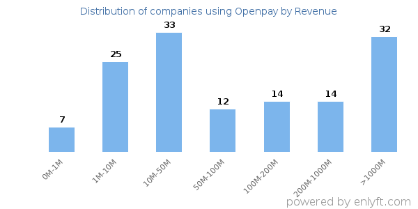 Openpay clients - distribution by company revenue