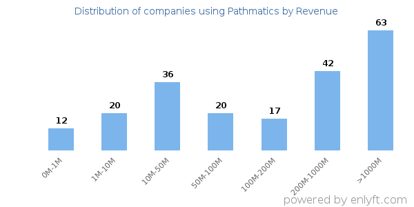 Pathmatics clients - distribution by company revenue