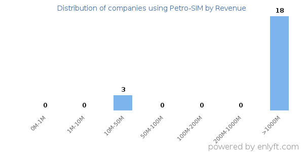 Petro-SIM clients - distribution by company revenue
