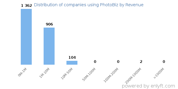 PhotoBiz clients - distribution by company revenue