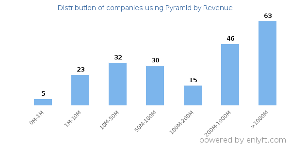 Pyramid clients - distribution by company revenue