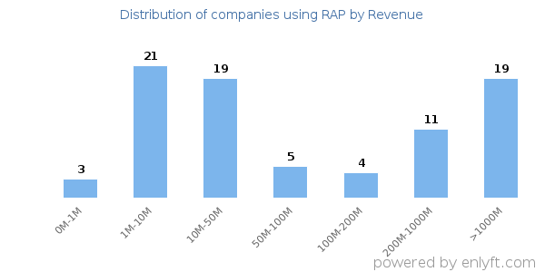 RAP clients - distribution by company revenue