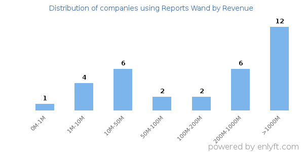 Reports Wand clients - distribution by company revenue