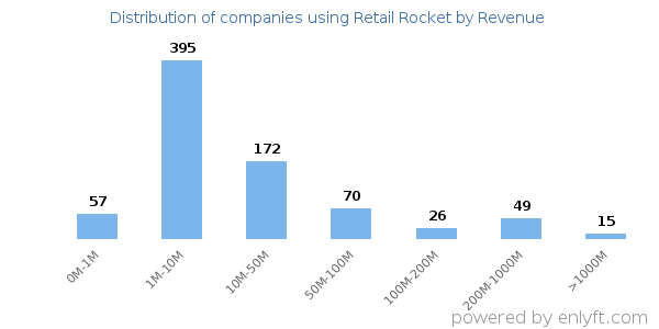 Retail Rocket clients - distribution by company revenue