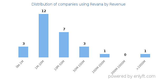 Revana clients - distribution by company revenue