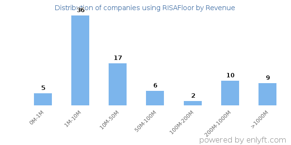 RISAFloor clients - distribution by company revenue
