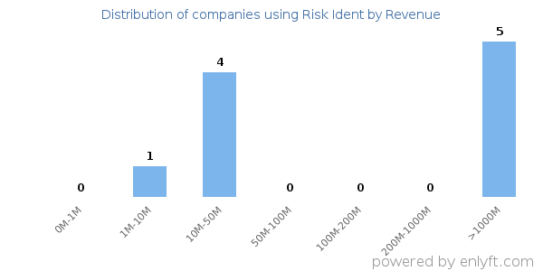 Risk Ident clients - distribution by company revenue