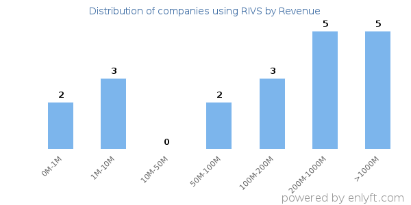 RIVS clients - distribution by company revenue
