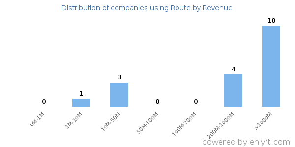 Route clients - distribution by company revenue