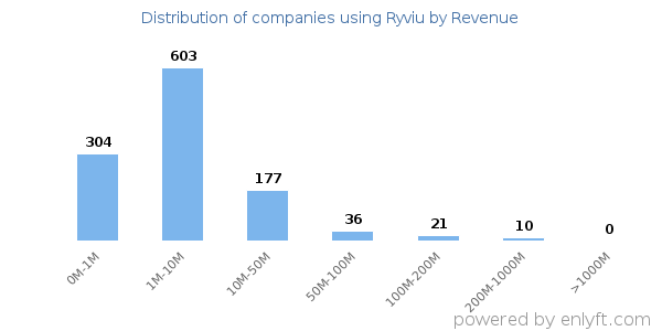 Ryviu clients - distribution by company revenue