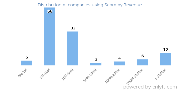 Scoro clients - distribution by company revenue