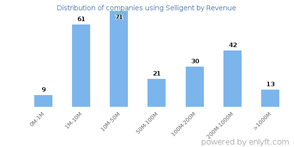 Selligent clients - distribution by company revenue