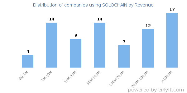 SOLOCHAIN clients - distribution by company revenue