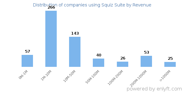 Squiz Suite clients - distribution by company revenue