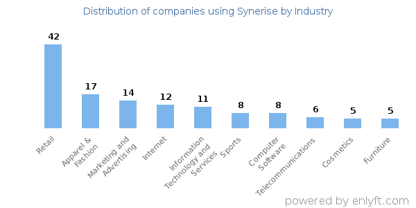 Companies using Synerise - Distribution by industry