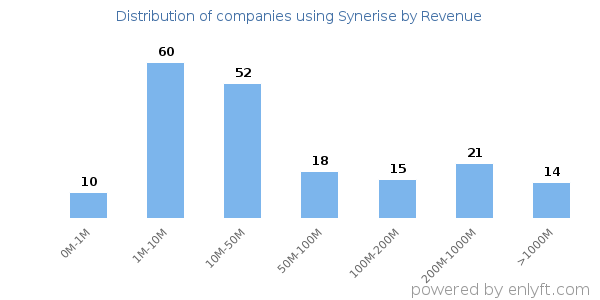 Synerise clients - distribution by company revenue