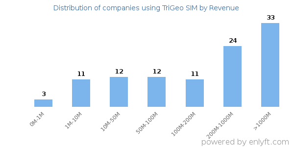 TriGeo SIM clients - distribution by company revenue