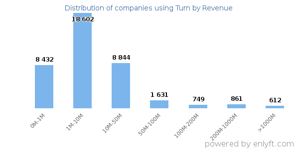 Turn clients - distribution by company revenue