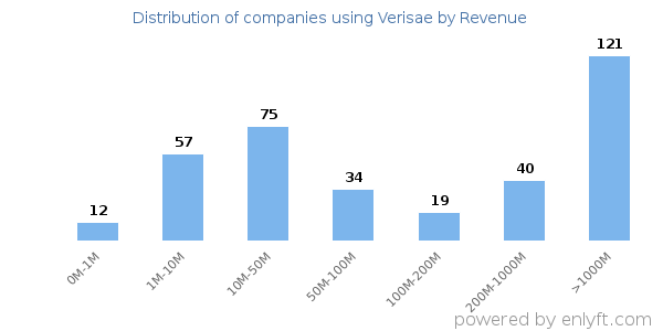 Verisae clients - distribution by company revenue