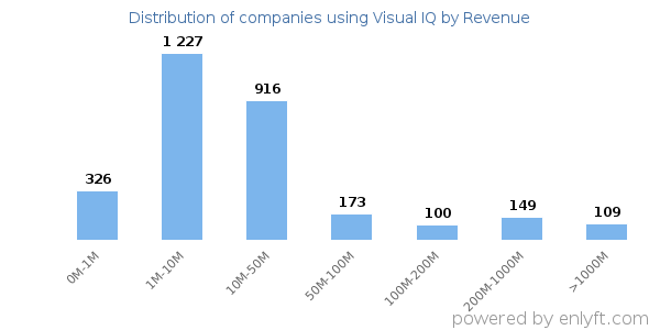 Visual IQ clients - distribution by company revenue