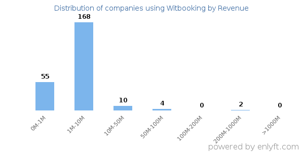 Witbooking clients - distribution by company revenue