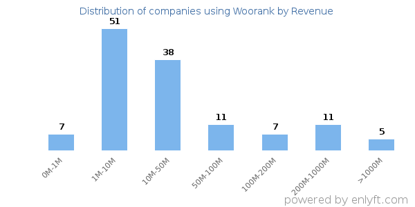 Woorank clients - distribution by company revenue