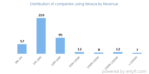 Wowza clients - distribution by company revenue